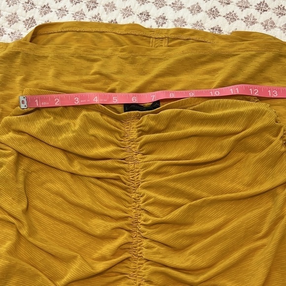 House of Harlow 1960 Sexy Summer Ruched Jersey Maxi Skirt Bronze Yellow Size XS - Picture 11 of 12